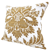 Fortuny Fabric Throw Pillow Cushion Cover in Caramel & White Glicine Pattern