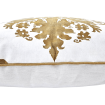 Fortuny Fabric Throw Pillow Cushion Cover in Caramel & White Glicine Pattern