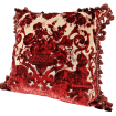 Pillow Case with Tassel Trim Luigi Bevilacqua Silk Multi-Coloured Velvet Red Grottesche Pattern