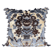 Pillow Case with Tassel Trim Luigi Bevilacqua Silk Multi-Coloured Velvet Petrolio Giardino Antico Pattern