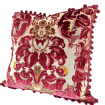 Pillow Case with Tassel Trim Luigi Bevilacqua Silk Multi-Coloured Velvet Red Fioroni Pattern
