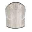 Venetian Lamp Shade in Rubelli Pure Silk Crinkled Damask Fabric Pearl Grey San Marco Pattern Half Lampshade