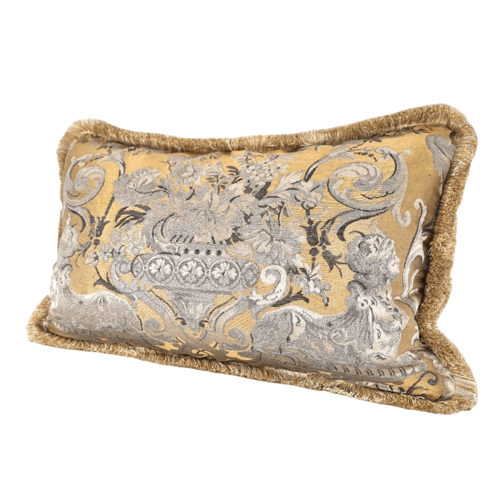 Pillow Case in Antique Gold Silk Brocatelle Luigi Bevilacqua...