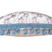 Fodera per Cuscino in Tessuto Liseré di Seta Rubelli Fragole Azzurro e Rosa