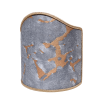 Wall Sconce Clip-On Shield Shades Fortuny Fabric Marmo Pattern in Black, Grey & Copper Mini Lampshade