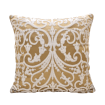 Ochre & Silver Silk Jacquard Serlio Rubelli Fabric Throw Pillow Cushion Cover