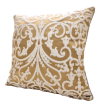 Ochre & Silver Silk Jacquard Serlio Rubelli Fabric Throw Pillow Cushion Cover