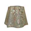 Fancy Square Lamp Shade Green and Gold Silk Jacquard Rubelli Fabric Les Indes Galantes Pattern