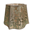 Fancy Square Lamp Shade Green and Gold Silk Jacquard Rubelli Fabric Les Indes Galantes Pattern