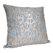 Throw Pillow Cushion Cover in Fortuny Fabric Brilliant Blue & Silvery Gold Sevres Pattern