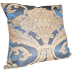 Rubelli Labuan Blue Silk Damask Fabric Throw Pillow Cushion Cover