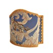 Venetian Lampshade in Silk Damask Rubelli Fabric Blue Sandokan Pattern