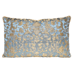 Fodera per Cuscino in Tessuto Jacquard di Seta Rubelli Les Indes Galantes Azzurro e Oro
