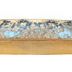 Fodera per Cuscino in Tessuto Jacquard di Seta Rubelli Les Indes Galantes Azzurro e Oro