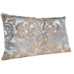 Lumbar Throw Pillow Cushion Cover Silk Brocade Rubelli Fabric Aqua Blue and Gold Barbarigo Pattern