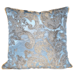 Throw Pillow Cushion Cover Silk Brocade Rubelli Fabric Blue Madonna and Gold Barbarigo Pattern