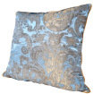 Throw Pillow Cushion Cover Silk Brocade Rubelli Fabric Blue Madonna and Gold Barbarigo Pattern