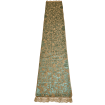 Luxury Table Runner Green & Gold Silk Jacquard Rubelli Fabric Les Indes Galantes Pattern with Gold Lace Trim