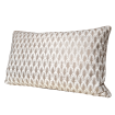 Lumbar Throw Pillow Case Fortuny Fabric Ivory & Gold Piumette Pattern