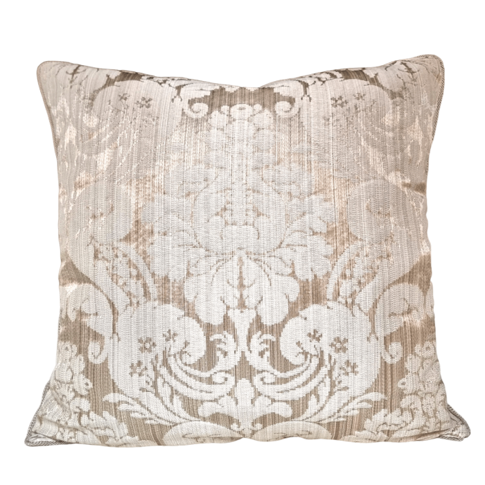 Throw Pillow Cushion Cover Rubelli Fabric Mother of Pearl Silk Damask Ruzante Pattern
