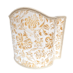 Venetian Lamp Shade in Fortuny Fabric Yellow & White Cimarosa Half Lampshade