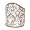 Wall Sconce Clip-On Shield Shade Fortuny Fabric Delfino Ivory & Gold Half Lamp Shade