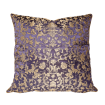 Blue Purple and Gold Silk Jacquard Les Indes Galantes Rubelli  Fabric Throw Pillow Cushion Cover