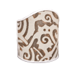 Wall Sconce Clip-On Lamp Shade Fortuny Fabric Brown & Pale Beige Maori Pattern