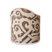 Wall Sconce Clip-On Lamp Shade Fortuny Fabric Brown & Pale Beige Maori Pattern