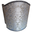 Venetian Lampshade in Rubelli Silk Jacquard Fabric Ivory and Silver Les Indes Galantes Pattern Half Lamp Shade