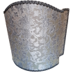 Venetian Lampshade in Rubelli Silk Jacquard Fabric Ivory and Silver Les Indes Galantes Pattern Half Lamp Shade