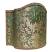 Venetian Lampshade in Rubelli Silk Jacquard Fabric Green and Gold Les Indes Galantes Pattern Half Lamp Shade