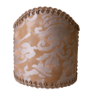 Wall Sconce Clip-On Shield Shade Fortuny Fabric Warm French Brown & Gold Sevigne Pattern Mini Lampshade