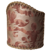 Wall Sconce Clip-On Shield Shade Fortuny Fabric Deep Burgundy & Gold Sevigne Pattern Mini Lampshade