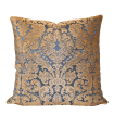 Lumbar Throw Pillow Cushion Cover in Rubelli Tebaldo Blue Silk Brocatelle Fabric