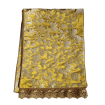 Luxury Table Runner Gold Silk Jacquard Rubelli Fabric Les Indes Galantes Pattern with Gold Lace Trim