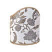 Wall Sconce Clip-On Shield Shade Off-White and Gold Silk Brocade Madama Butterfly Rubelli Fabric Mini Lampshade