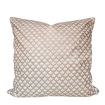 Throw Pillow Cushion Cover Fortuny Fabric Ivory & Silvery Gold Canestrelli Pattern
