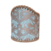 Wall Sconce Clip-On Shield Shade Fortuny Fabric Richelieu Aquamarine & Silvery Gold Mini Lamp Shade