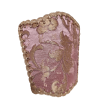 Ventolina Scudetto per Applique in Tessuto Jacquard di Seta Rubelli Les Indes Galantes Rosa e Oro