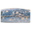 Decorative Pillow Case in Sky Blue Luigi Bevilacqua Radica Velvet with Ivory Framed Front Panel