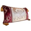 Decorative Pillow Case Luigi Bevilacqua Silk Heddle Velvet Red and Ivory Leoni Bizantini Pattern