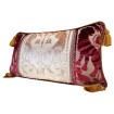 Decorative Pillow Case Luigi Bevilacqua Silk Heddle Velvet Red and Ivory Leoni Bizantini Pattern