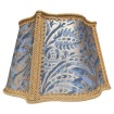 Fancy Square Lampshade Fortuny Fabric Blue & Silvery Gold Campanelle Pattern