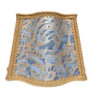 Fancy Square Lampshade Fortuny Fabric Blue & Silvery Gold Campanelle Pattern
