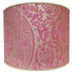Drum Lampshade in Fortuny Fabric Orsini Pattern Red & Gold Texture