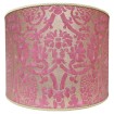 Drum Lampshade in Fortuny Fabric Orsini Pattern Red & Gold Texture