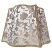 Fancy Square Lamp Shade Ivory and Gold Silk Jacquard Rubelli Fabric Les Indes Galantes Pattern