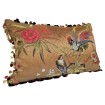 Pillow Case with Tassel Trim Hazelnut Brown Silk Brocade Luigi Bevilacqua Fabric Uccelli Pattern
