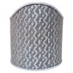 Wall Sconce Clip-On Shield Shade Fortuny Fabric Black & Silver Tapa Pattern Half Lampshade
